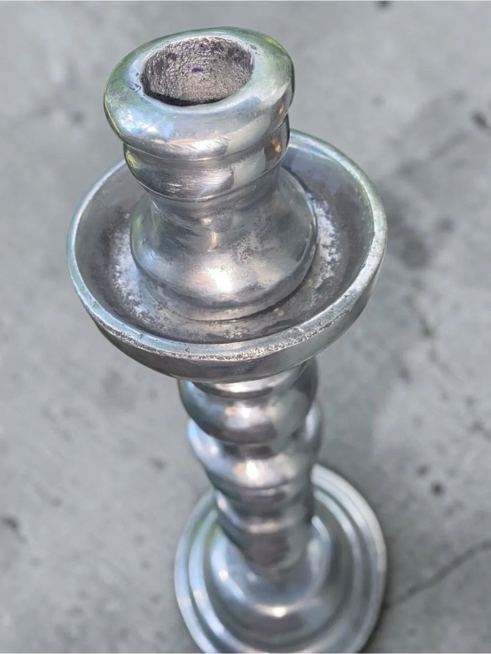 Vintage Baluster Tall Candlestick Heavy Metal Silver (Tone) Candle Holder 14” - Picture 3 of 9